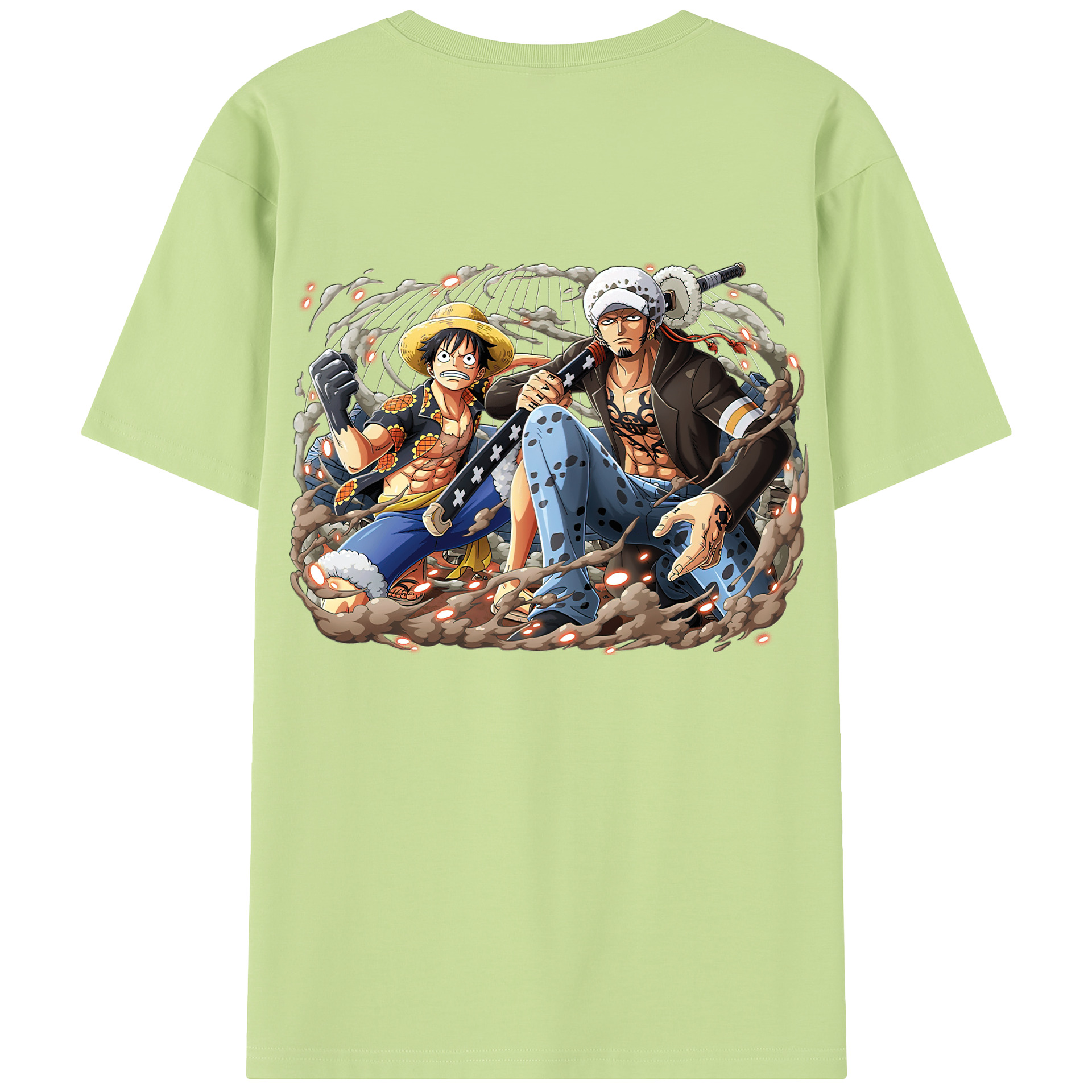 ワンピース モンキー・D・ルフィ ONE PIECE Monkey D. Luffy 綿100％半袖Tシャツ（背面プリント）